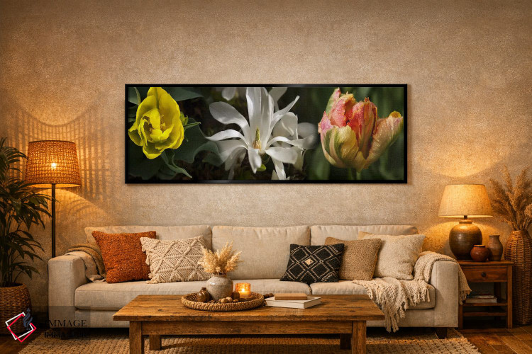 تابلو دکوراتیو نزدیک بینی از گل ها اثر پانورامیک ایمجز - D5B