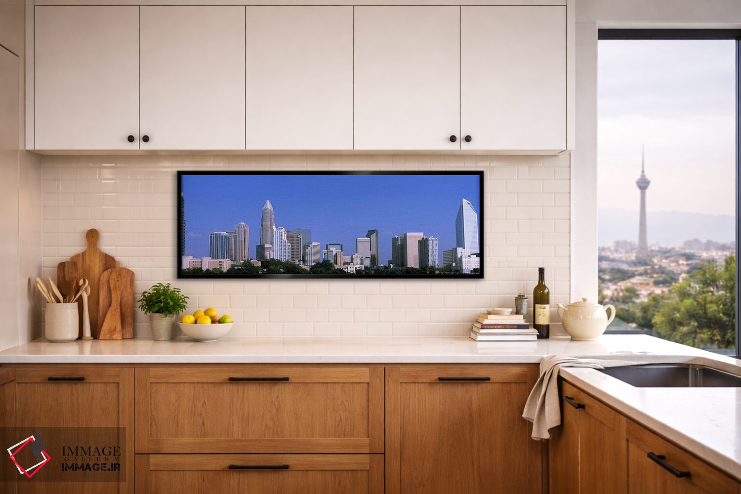 تابلو دکوراتیو افق شهری مرکز شهر ، شارلوت، شهرستان مک لمبورگ، کارولینا… اثر پانورامیک ایمجز - D5B