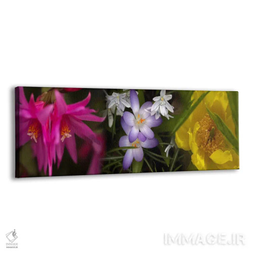 تابلو دکوراتیو گل ها به رنگ های پاستلی اثر پانورامیک ایمجز - نمای پرسپکتیو محصول
