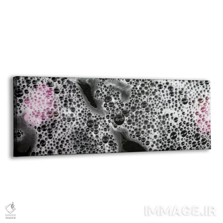 تابلو دکوراتیو حباب ها و گلبرگ های گل صورتی اثر پانورامیک ایمجز - نمای پرسپکتیو محصول