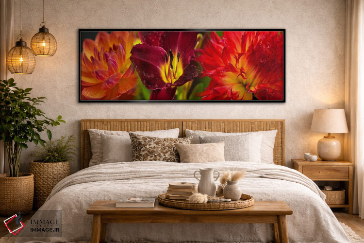تابلو دکوراتیو نزدیک بینی از گل های نارنجی اثر پانورامیک ایمجز - D5B
