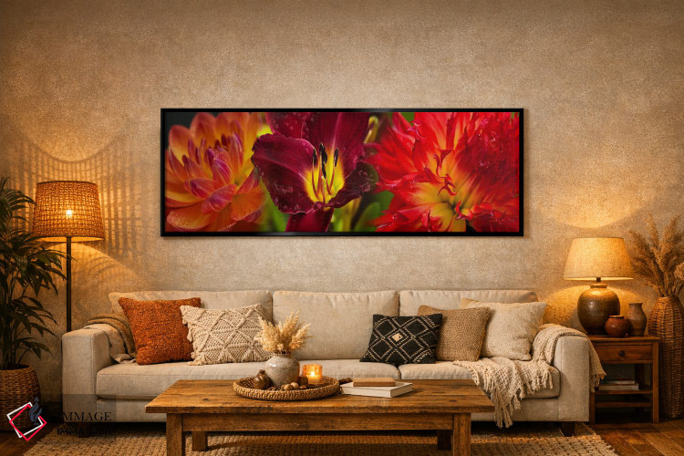 تابلو دکوراتیو نزدیک بینی از گل های نارنجی اثر پانورامیک ایمجز - D6B