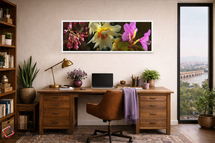 تابلو دکوراتیو نزدیک بینی از گل ها اثر پانورامیک ایمجز - D1W
