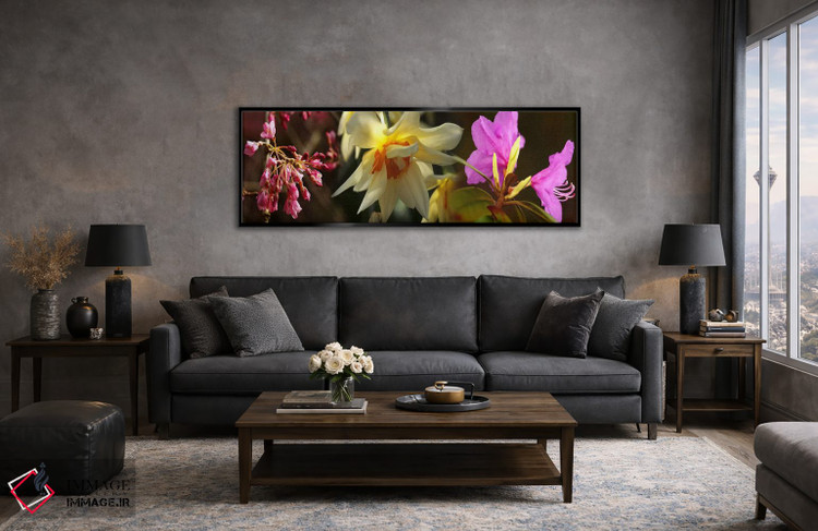 تابلو دکوراتیو نزدیک بینی از گل ها اثر پانورامیک ایمجز - D6B