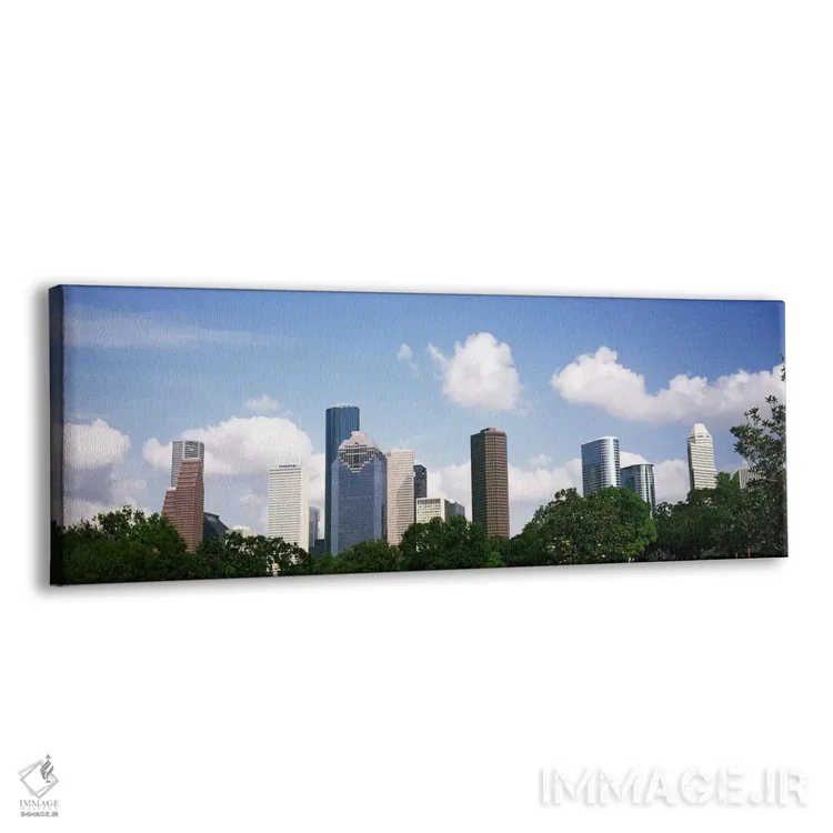 تابلو دکوراتیو آسمان خراش ها در یک شهر، هیوستون، تگزاس، ایالات متحده آ… اثر پانورامیک ایمجز - نمای پرسپکتیو محصول