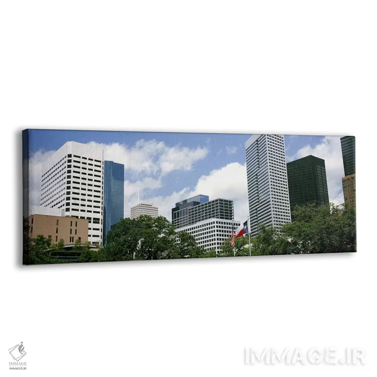 تابلو دکوراتیو آسمان خراش ها در یک شهر، هیوستون، تگزاس، ایالات متحده آ… اثر پانورامیک ایمجز - نمای پرسپکتیو محصول