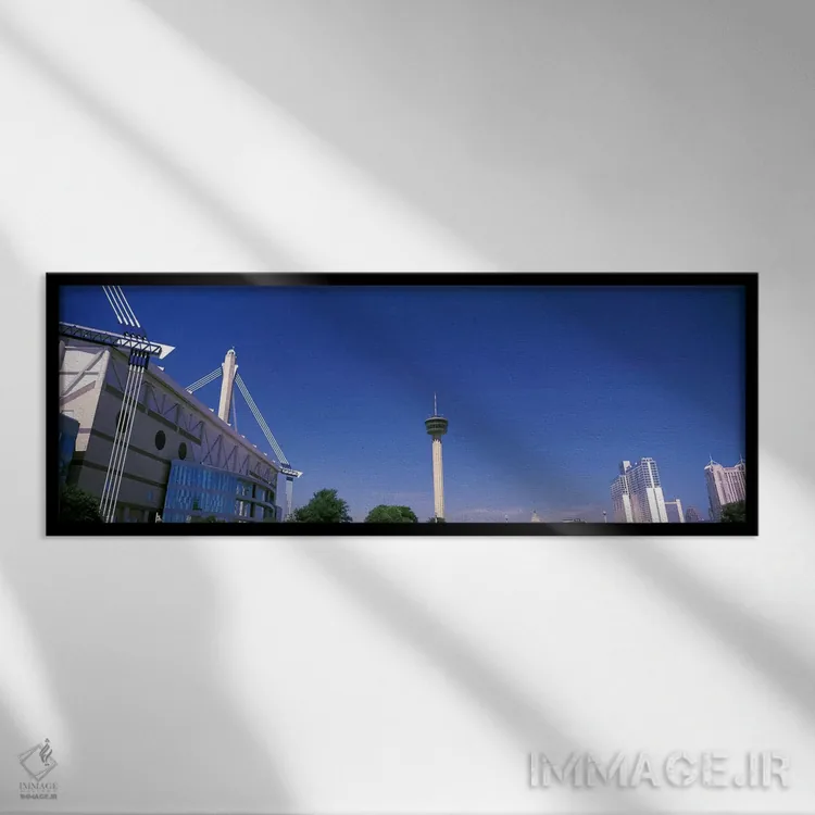 تابلو دکوراتیو ساختمان ها در یک شهر، آلامودوم، برج قاره ها، هتل ماریت… اثر پانورامیک ایمجز - نمای قابدار مشکی