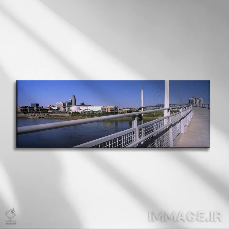 تابلو دکوراتیو پل بر روی رودخانه، پل پیاده روی باب کری، رودخانه میسوری… اثر پانورامیک ایمجز - نمای روبهرو روی دیوار