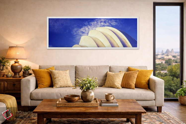 تابلو دکوراتیو نمای پایین از بالای نیمه شل یک مکان، مرکز کافمن برای هن… اثر پانورامیک ایمجز - D5W