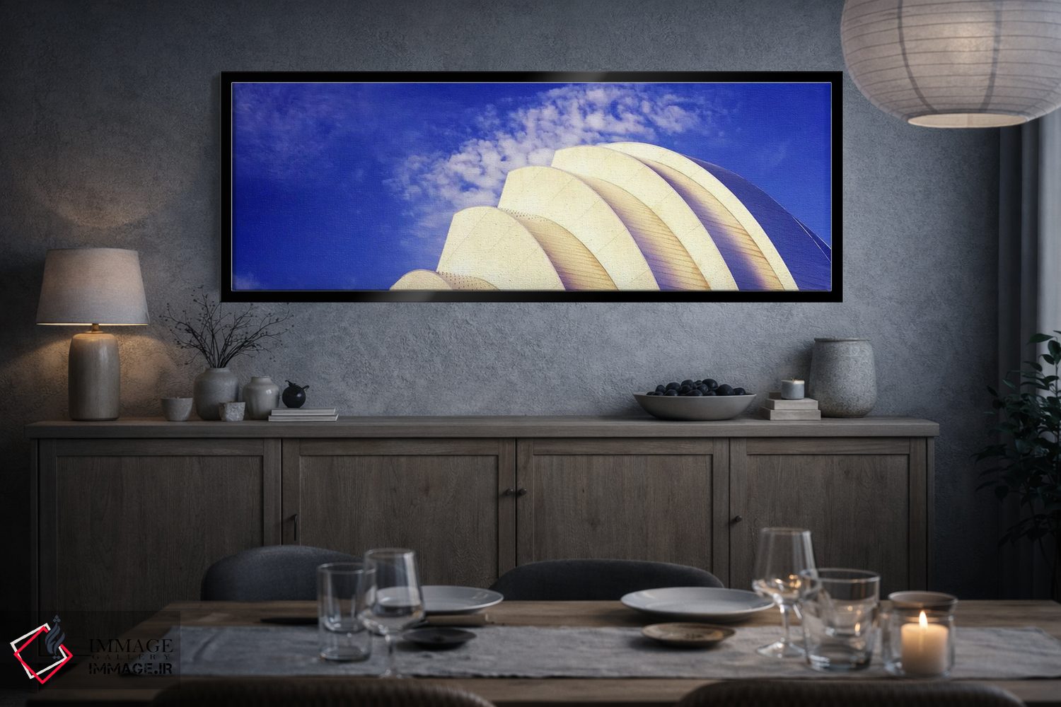 تابلو دکوراتیو نمای پایین از بالای نیمه شل یک مکان، مرکز کافمن برای هن… اثر پانورامیک ایمجز - D4B