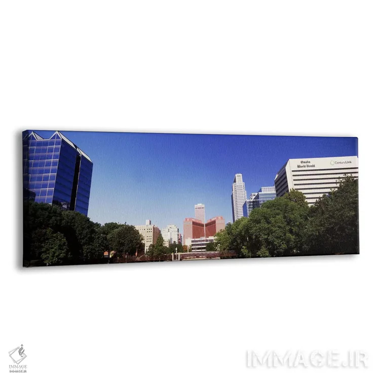 تابلو دکوراتیو ساختمان ها در یک شهر، ساختمان کوئست، اوماها، نبراسکا، ا… اثر پانورامیک ایمجز - نمای پرسپکتیو محصول