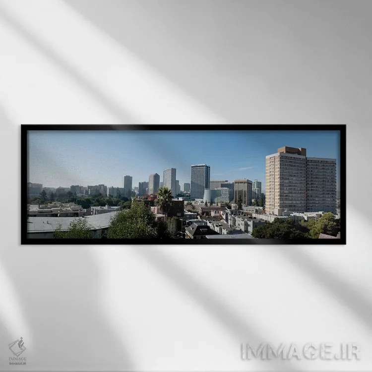 تابلو دکوراتیو نمایی از اوکلند از نقطه آدامز، کالیفرنیا، ایالات متحده… اثر پانورامیک ایمجز - نمای قابدار مشکی