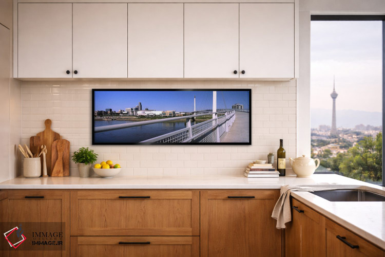 تابلو دکوراتیو پل بر روی رودخانه، پل پیاده روی باب کری، رودخانه میسوری… اثر پانورامیک ایمجز - D5B