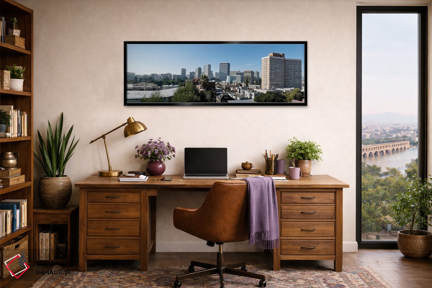تابلو دکوراتیو نمایی از اوکلند از نقطه آدامز، کالیفرنیا، ایالات متحده… اثر پانورامیک ایمجز - D3B