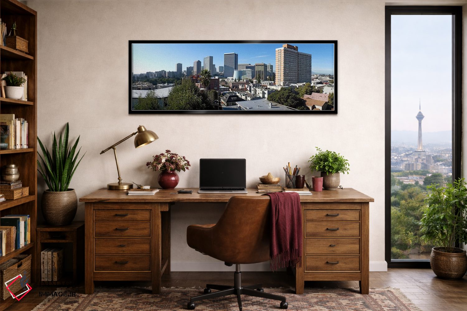 تابلو دکوراتیو نمایی از اوکلند از نقطه آدامز، کالیفرنیا، ایالات متحده… اثر پانورامیک ایمجز - D2B
