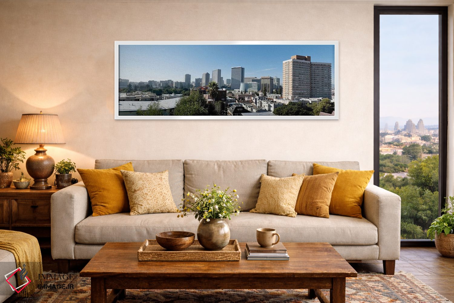 تابلو دکوراتیو نمایی از اوکلند از نقطه آدامز، کالیفرنیا، ایالات متحده… اثر پانورامیک ایمجز - D4W