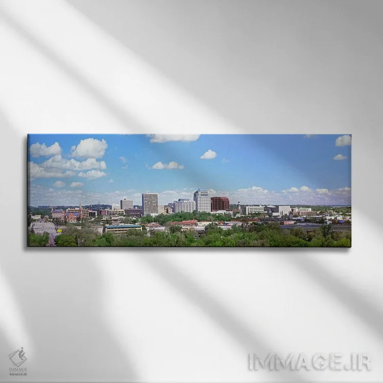 تابلو دکوراتیو ساختمان ها در یک شهر، کلرادو اسپرینگز، کلرادو، ایالات م… اثر پانورامیک ایمجز - نمای روبهرو روی دیوار