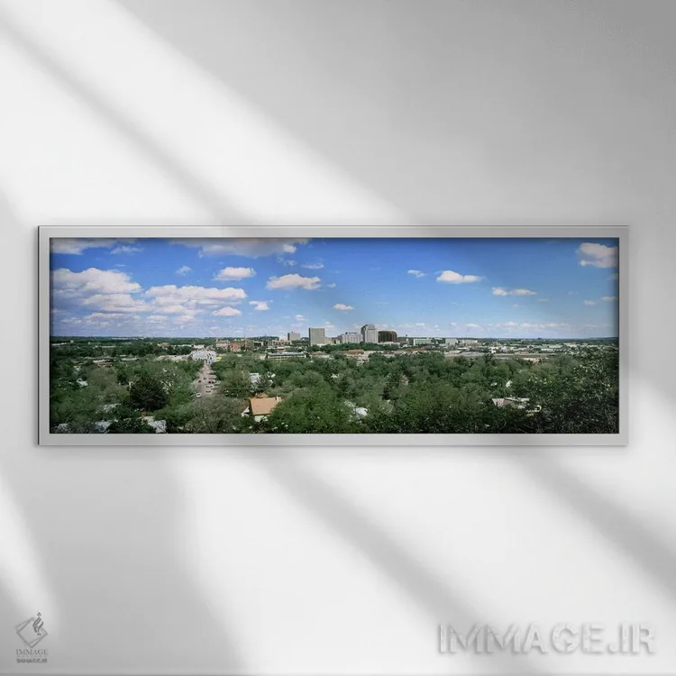 تابلو دکوراتیو ساختمان ها در یک شهر، کلرادو اسپرینگز، کلرادو، ایالات م… اثر پانورامیک ایمجز - نمای قابدار سفید