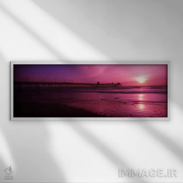 تابلو دکوراتیو اسکله در اقیانوس آرام در غروب، اسکله سن دیگو، سن دیگو… اثر پانورامیک ایمجز - نمای قابدار سفید