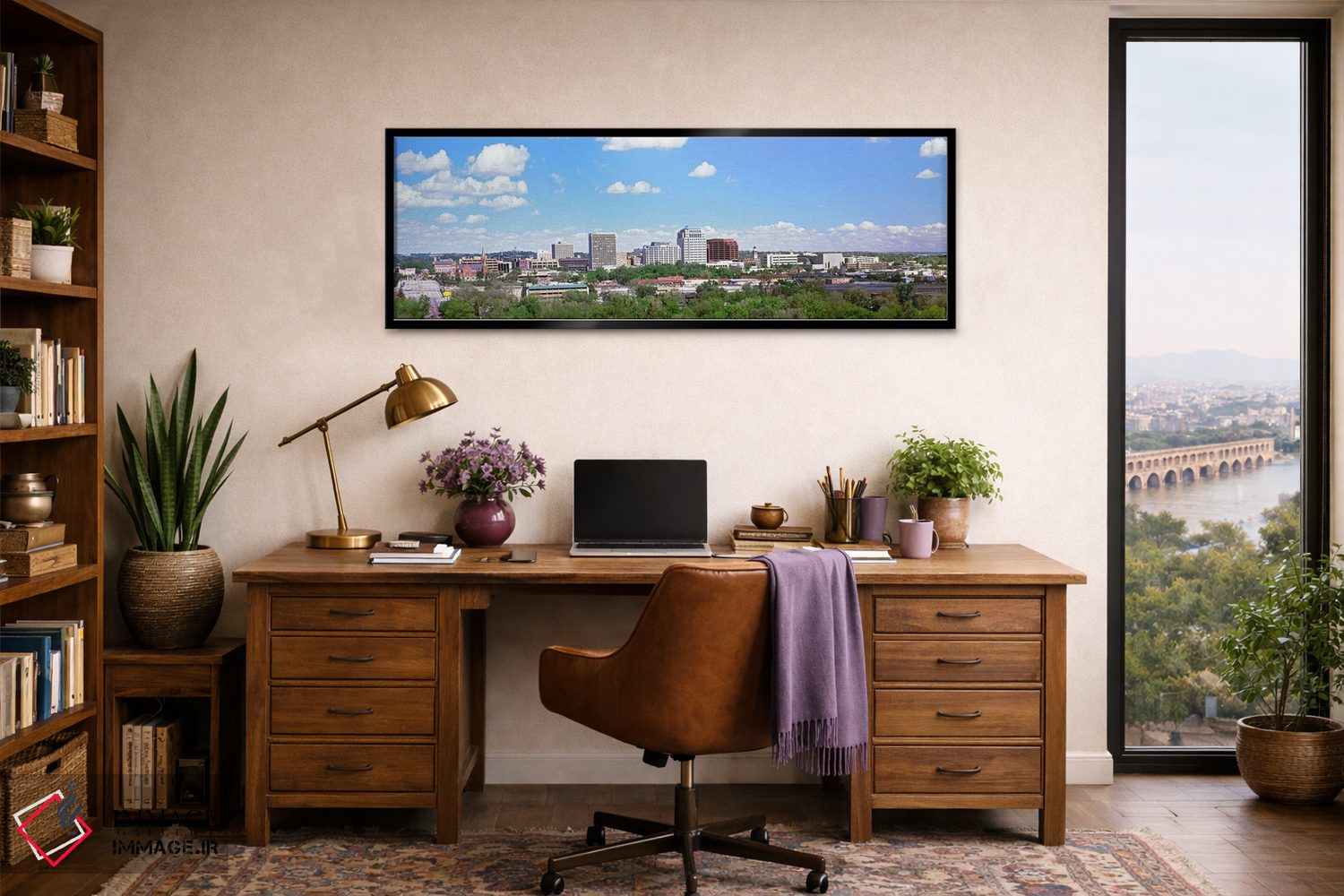 تابلو دکوراتیو ساختمان ها در یک شهر، کلرادو اسپرینگز، کلرادو، ایالات م… اثر پانورامیک ایمجز - D2B