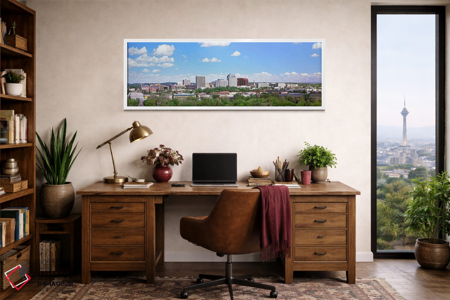 تابلو دکوراتیو ساختمان ها در یک شهر، کلرادو اسپرینگز، کلرادو، ایالات م… اثر پانورامیک ایمجز - D1W