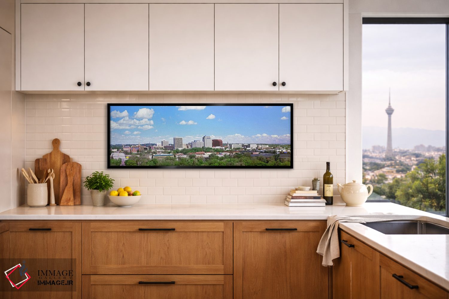 تابلو دکوراتیو ساختمان ها در یک شهر، کلرادو اسپرینگز، کلرادو، ایالات م… اثر پانورامیک ایمجز - D3B