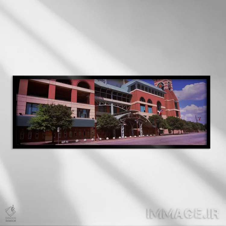 تابلو دکوراتیو نمای ساختمان یک استادیوم بیسبال، پارک مینیت مید، هیوستو… اثر پانورامیک ایمجز - نمای قابدار مشکی