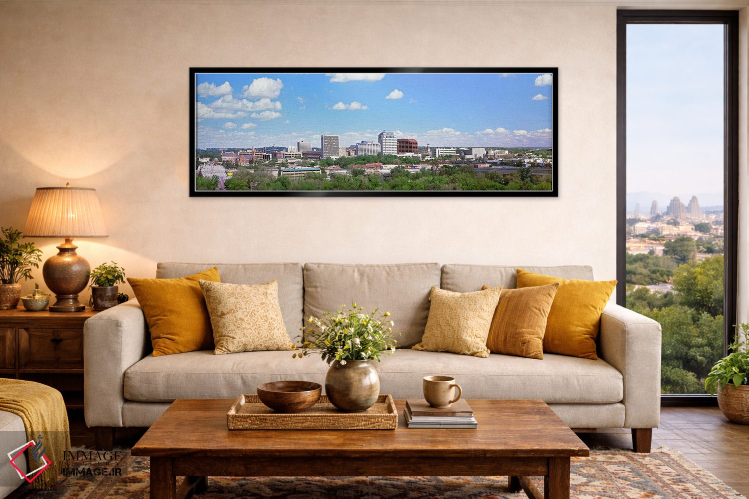 تابلو دکوراتیو ساختمان ها در یک شهر، کلرادو اسپرینگز، کلرادو، ایالات م… اثر پانورامیک ایمجز - D4B