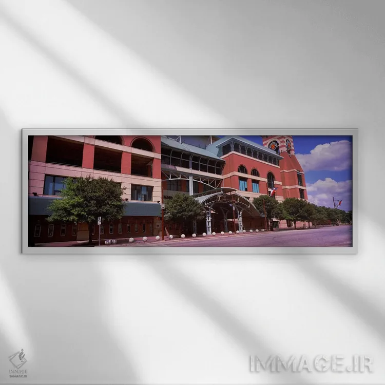 تابلو دکوراتیو نمای ساختمان یک استادیوم بیسبال، پارک مینیت مید، هیوستو… اثر پانورامیک ایمجز - نمای قابدار سفید