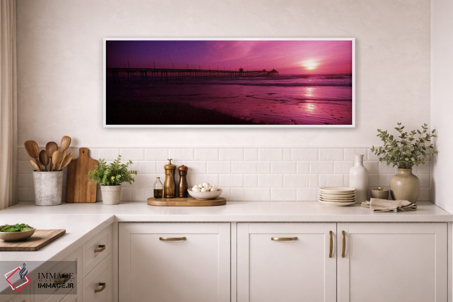 تابلو دکوراتیو اسکله در اقیانوس آرام در غروب، اسکله سن دیگو، سن دیگو… اثر پانورامیک ایمجز - D1W