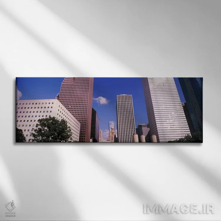 تابلو دکوراتیو نمای پایین از افق مرکز شهر، هیوستون، تگزاس، ایالات متحد… اثر پانورامیک ایمجز - نمای روبهرو روی دیوار