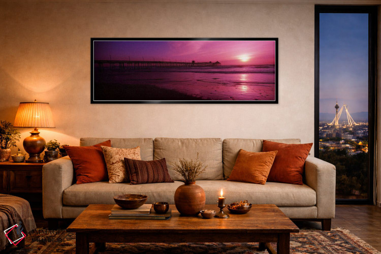 تابلو دکوراتیو اسکله در اقیانوس آرام در غروب، اسکله سن دیگو، سن دیگو… اثر پانورامیک ایمجز - D5B