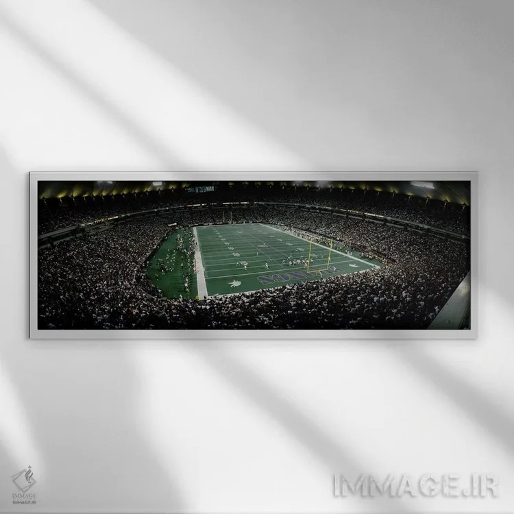 تابلو دکوراتیو تماشاگران در یک استادیوم فوتبال آمریکایی، هیوبرت اچ. هم… اثر پانورامیک ایمجز - نمای قابدار سفید
