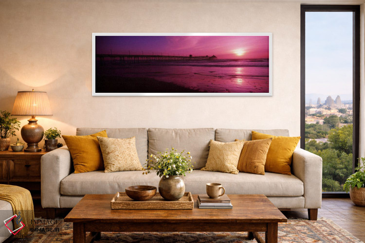 تابلو دکوراتیو اسکله در اقیانوس آرام در غروب، اسکله سن دیگو، سن دیگو… اثر پانورامیک ایمجز - D4W
