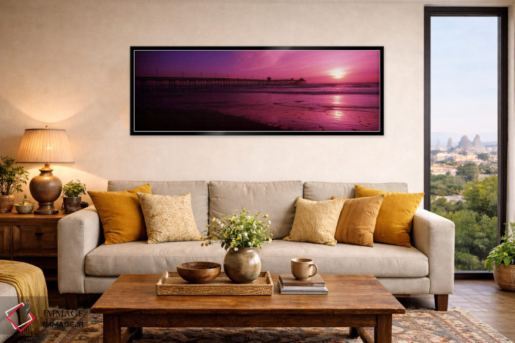 تابلو دکوراتیو اسکله در اقیانوس آرام در غروب، اسکله سن دیگو، سن دیگو… اثر پانورامیک ایمجز - D6B