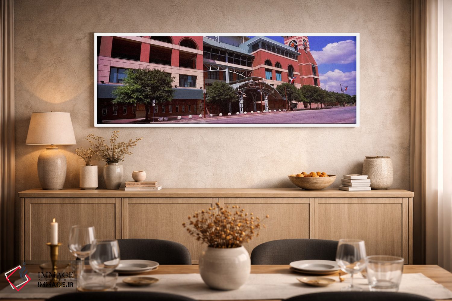 تابلو دکوراتیو نمای ساختمان یک استادیوم بیسبال، پارک مینیت مید، هیوستو… اثر پانورامیک ایمجز - D2W
