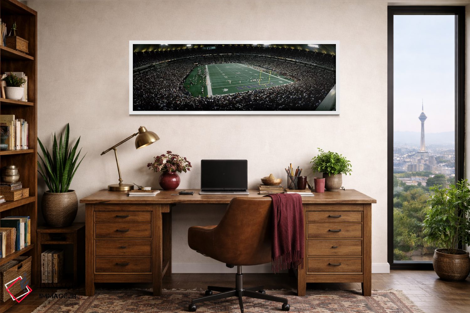 تابلو دکوراتیو تماشاگران در یک استادیوم فوتبال آمریکایی، هیوبرت اچ. هم… اثر پانورامیک ایمجز - D1W