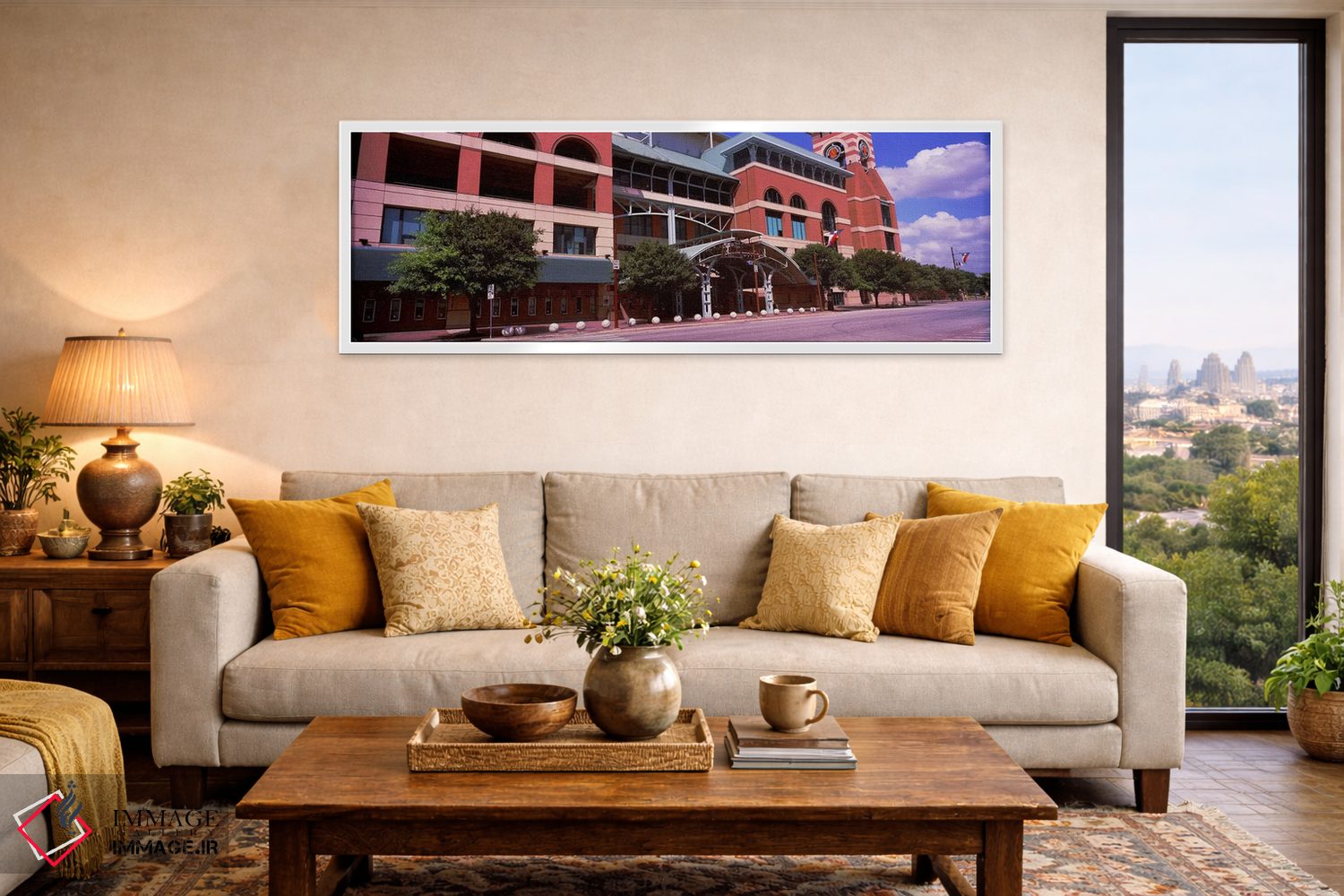 تابلو دکوراتیو نمای ساختمان یک استادیوم بیسبال، پارک مینیت مید، هیوستو… اثر پانورامیک ایمجز - D4W