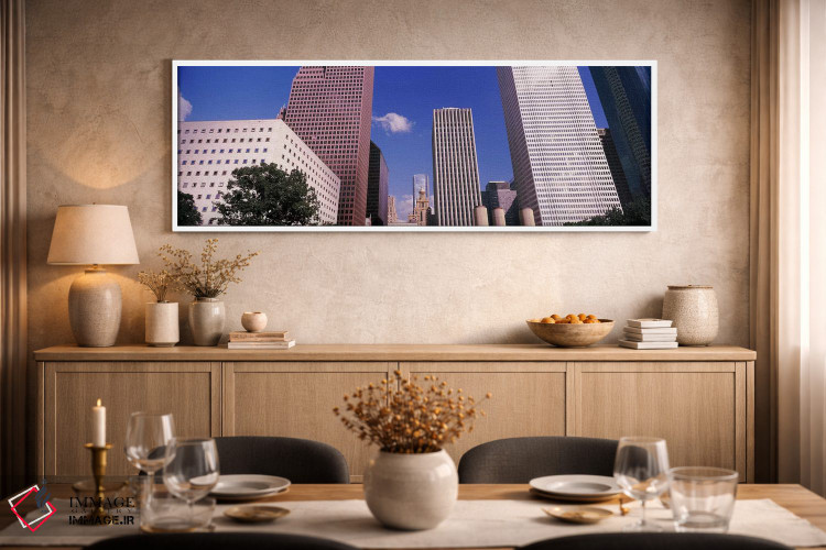 تابلو دکوراتیو نمای پایین از افق مرکز شهر، هیوستون، تگزاس، ایالات متحد… اثر پانورامیک ایمجز - D2W
