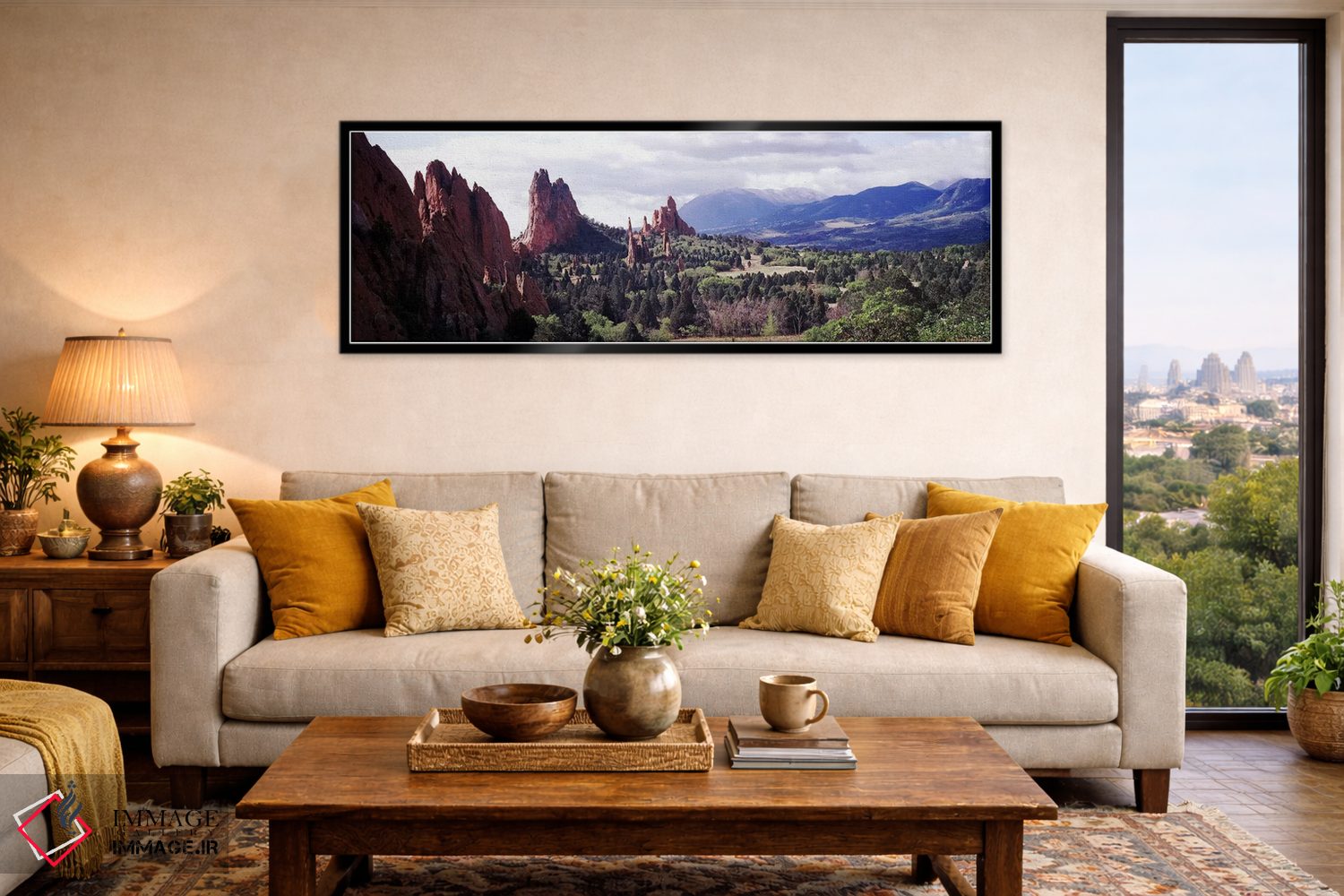 تابلو دکوراتیو سازه های سنگی در یک چشم انداز، باغ خدایان، کلرادو اسپری… اثر پانورامیک ایمجز - D6B