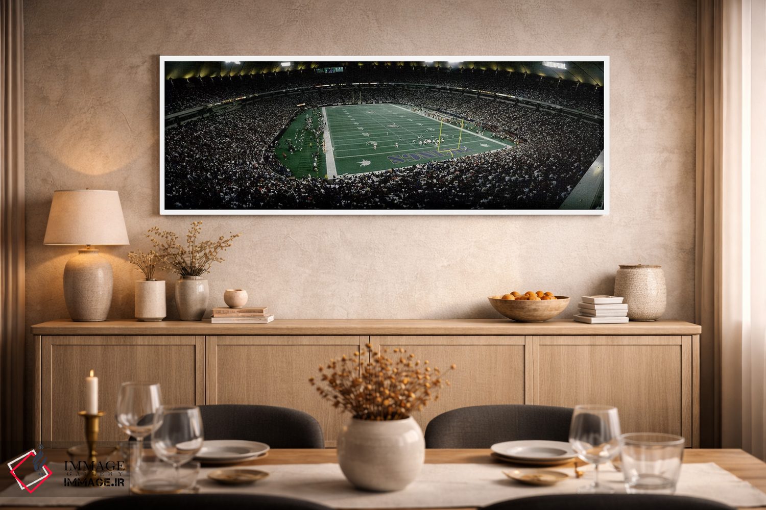 تابلو دکوراتیو تماشاگران در یک استادیوم فوتبال آمریکایی، هیوبرت اچ. هم… اثر پانورامیک ایمجز - D2W