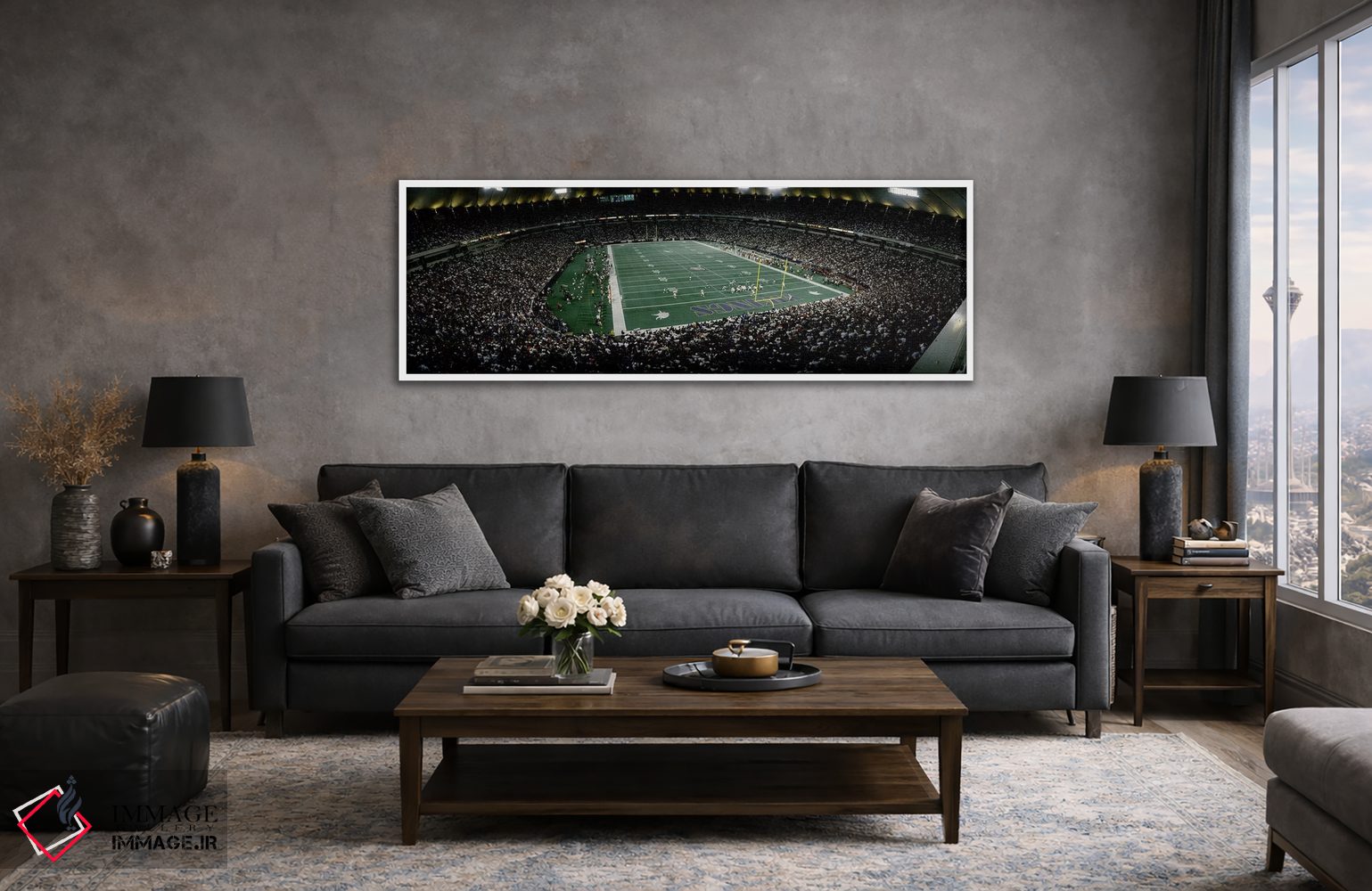 تابلو دکوراتیو تماشاگران در یک استادیوم فوتبال آمریکایی، هیوبرت اچ. هم… اثر پانورامیک ایمجز - D4W