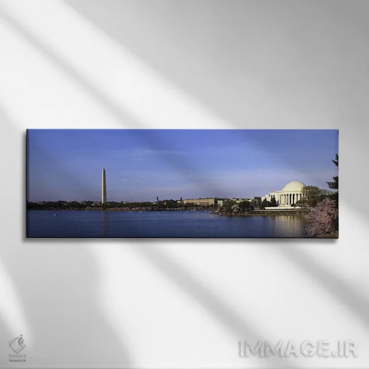 تابلو دکوراتیو شکوفه های گیلاس در حوضچه جزر و مد، یادبود جفرسون، یادبو… اثر پانورامیک ایمجز - نمای روبهرو روی دیوار