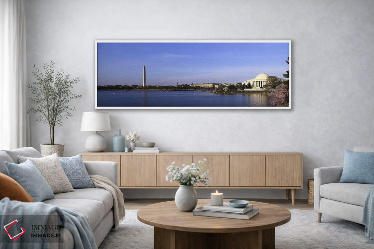 تابلو دکوراتیو شکوفه های گیلاس در حوضچه جزر و مد، یادبود جفرسون، یادبو… اثر پانورامیک ایمجز - D3W