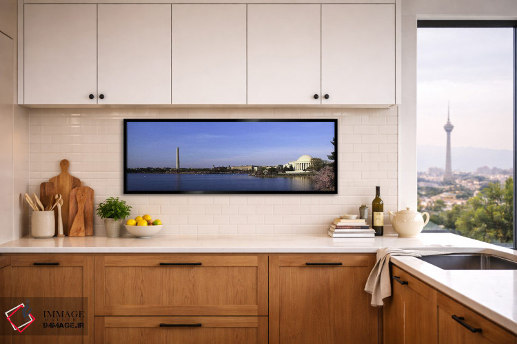 تابلو دکوراتیو شکوفه های گیلاس در حوضچه جزر و مد، یادبود جفرسون، یادبو… اثر پانورامیک ایمجز - D5B