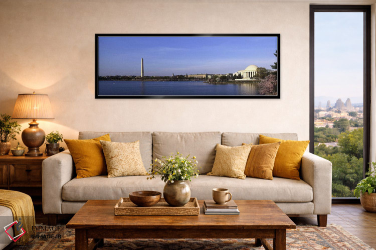 تابلو دکوراتیو شکوفه های گیلاس در حوضچه جزر و مد، یادبود جفرسون، یادبو… اثر پانورامیک ایمجز - D6B