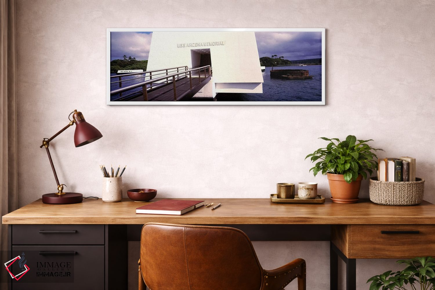تابلو دکوراتیو یادبود یواس اس آریزونا، پرل هاربر، هونولولو، هاوایی، ای… اثر پانورامیک ایمجز - D3W