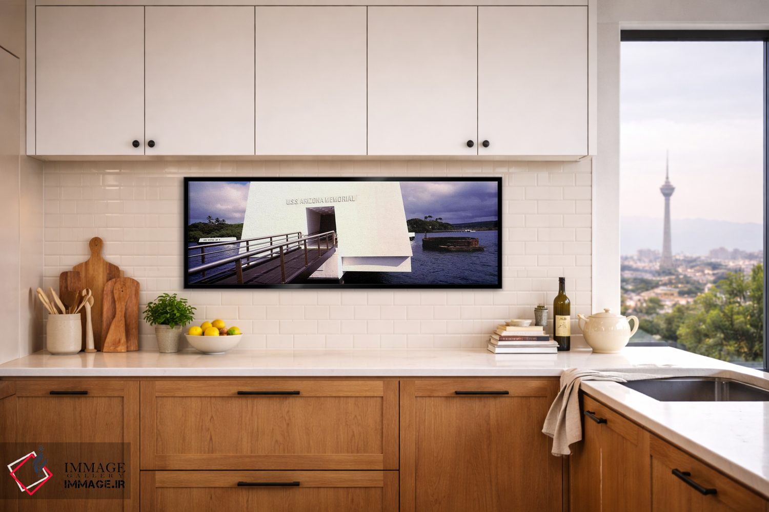 تابلو دکوراتیو یادبود یواس اس آریزونا، پرل هاربر، هونولولو، هاوایی، ای… اثر پانورامیک ایمجز - D5B
