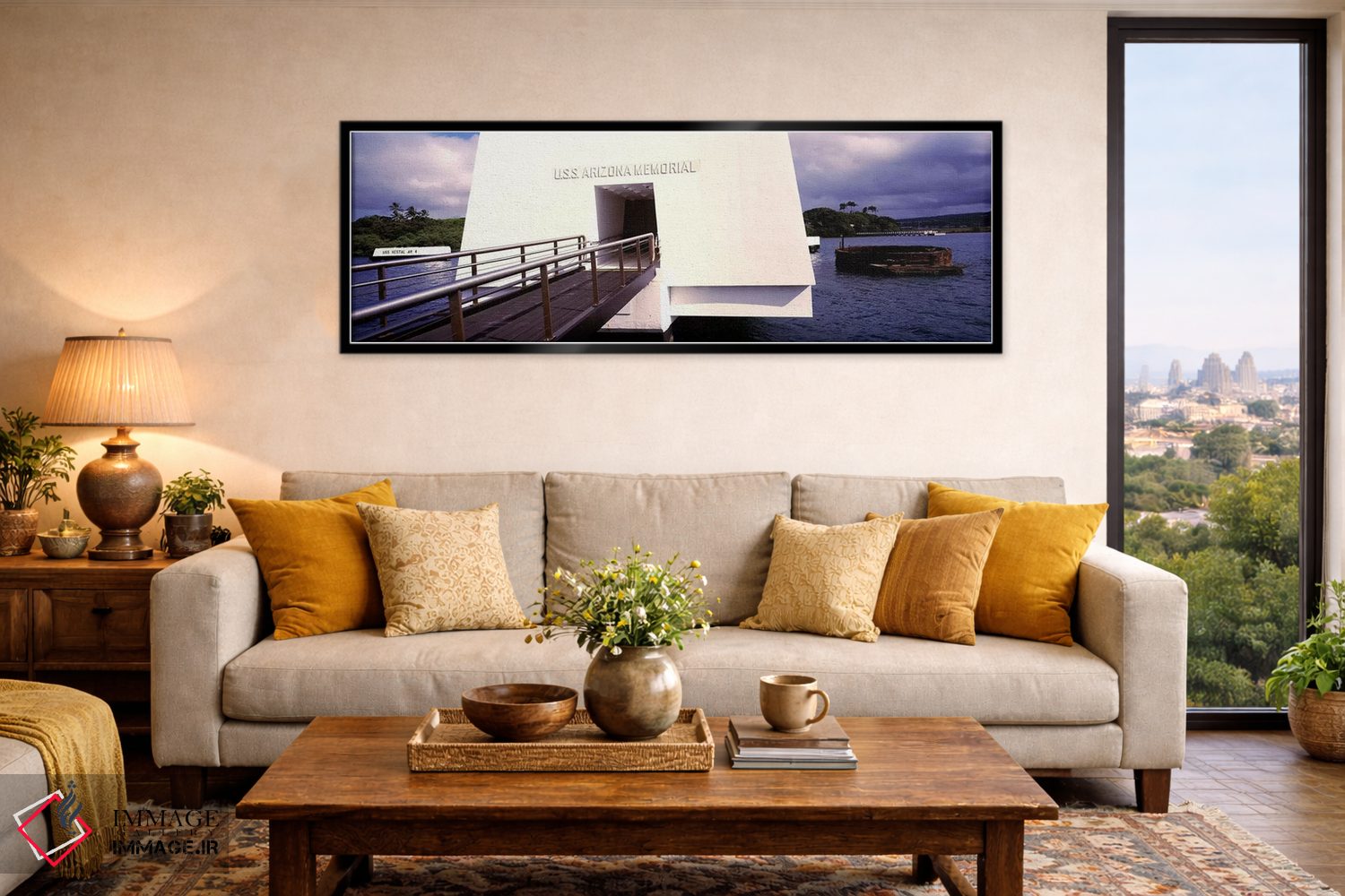 تابلو دکوراتیو یادبود یواس اس آریزونا، پرل هاربر، هونولولو، هاوایی، ای… اثر پانورامیک ایمجز - D6B