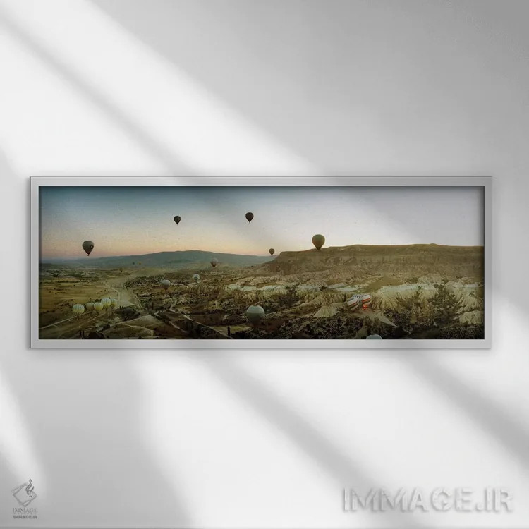 تابلو دکوراتیو Cappadocia, Central Anatolia Region, Turkey" - "بالون ه… اثر پانورامیک ایمجز - نمای قابدار سفید